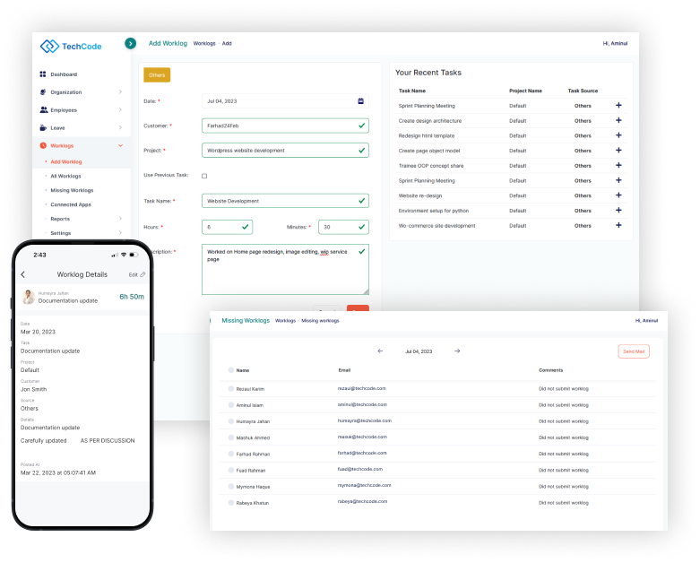 Centralize worklog management with HR software