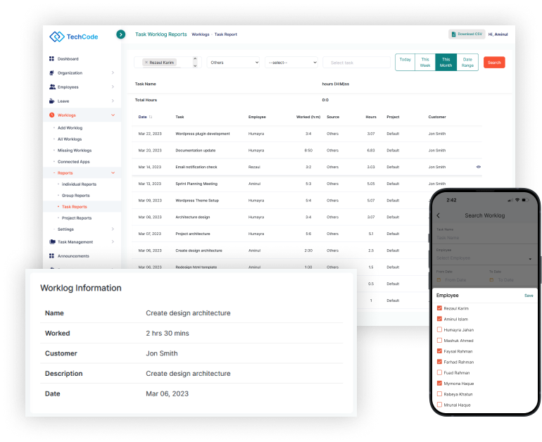 Centralize worklog management with HR software